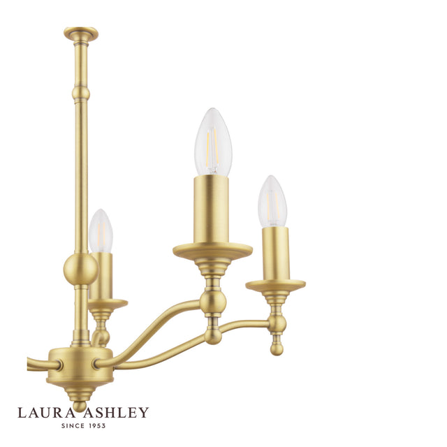 Laura Ashley Ludchurch 5 Light Armed Pendant Matt Antique Brass Fitting Only
