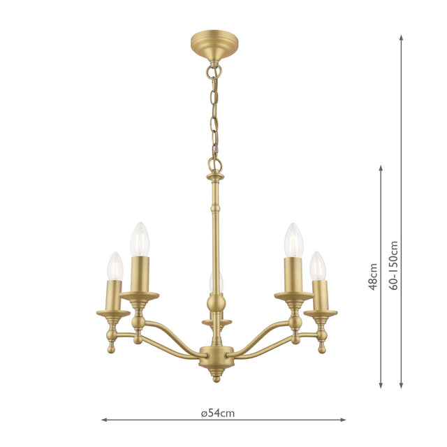 Laura Ashley Ludchurch 5 Light Armed Pendant Matt Antique Brass Fitting Only