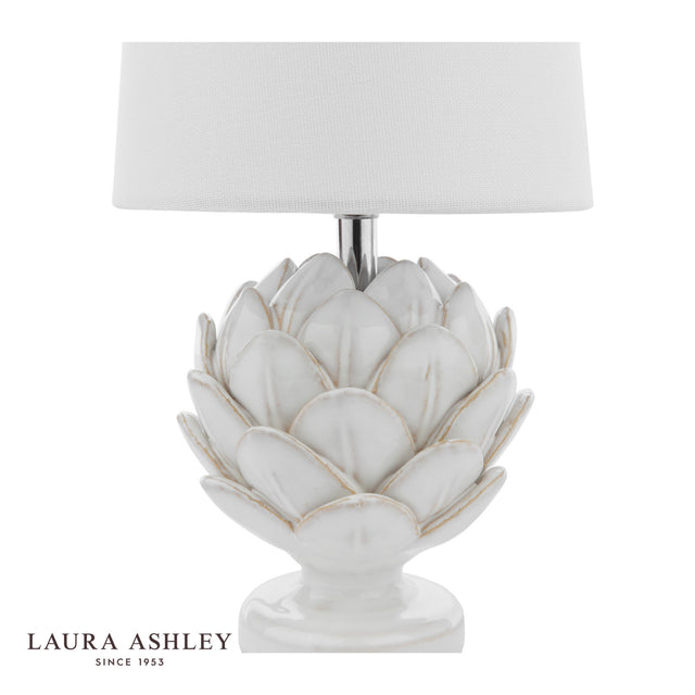 Laura Ashley Artichoke Twin Pack Table Lamp White With Shade