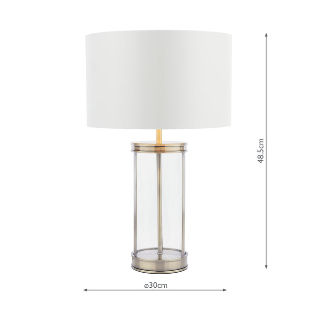 Laura Ashley Harrington Small Table Lamp Antique Brass and Glass With Shade