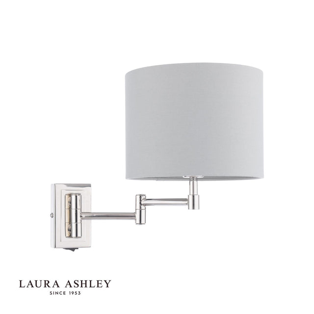 Laura Ashley Marlowe Wall Light Polished Nickel With Shade