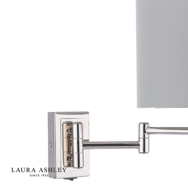 Laura Ashley Marlowe Wall Light Polished Nickel With Shade