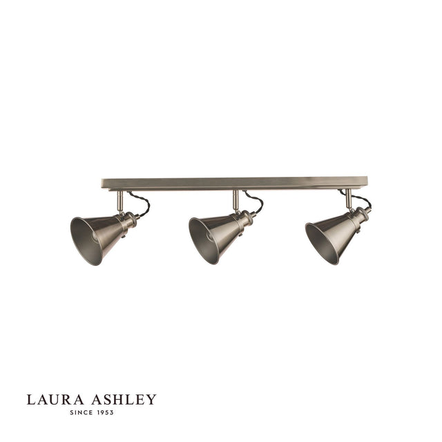 Laura Ashley Rufus 3 Light Bar Spotlight Industrial Nickel