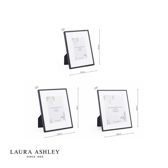 Laura Ashley Alisa Photo Frame Matt Black (Set of 3)