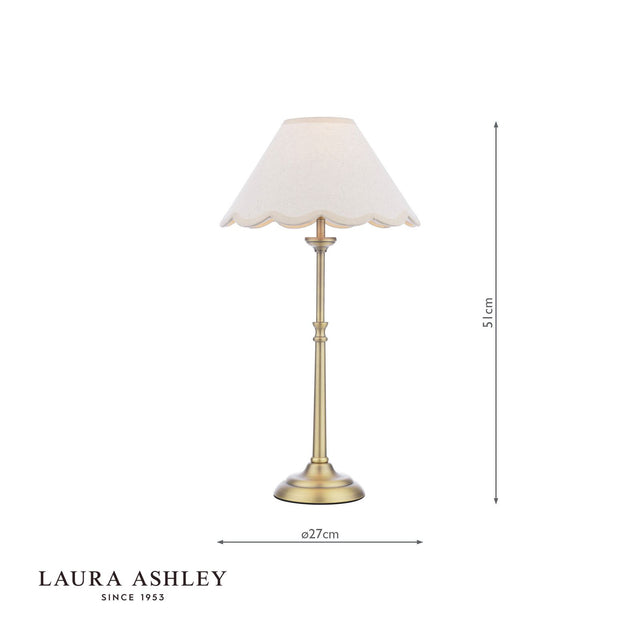 Laura Ashley Cordwell Table Lamp Matt Antique Brass With Shade
