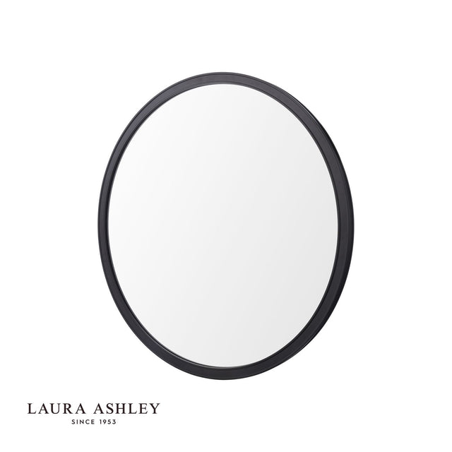 Laura Ashley Harrington Mirror Matt Black and Mirror 60cm