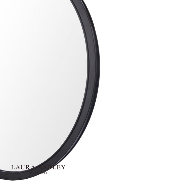 Laura Ashley Harrington Mirror Matt Black and Mirror 60cm