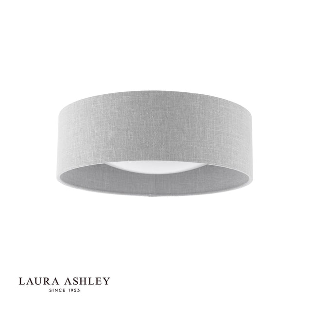 Laura Ashley Bacall 2 Light Flush Natural and White With Shade