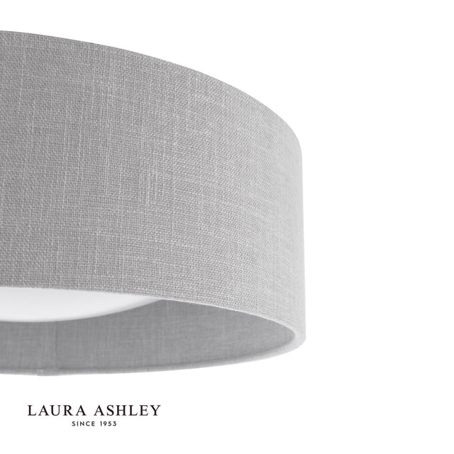 Laura Ashley Bacall 2 Light Flush Natural and White With Shade
