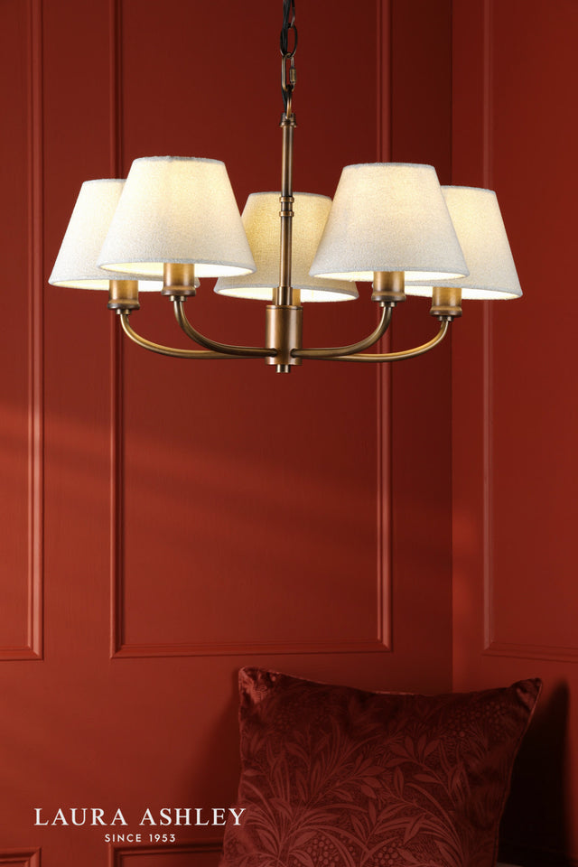 Laura Ashley Denston 5 Light Pendant Antique Bronze With Shade