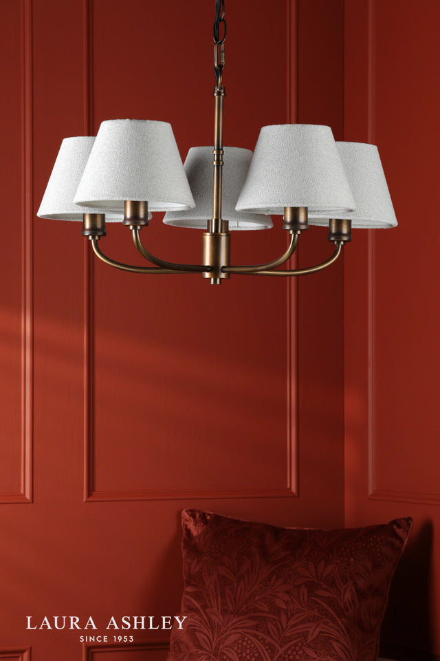 Laura Ashley Denston 5 Light Pendant Antique Bronze With Shade
