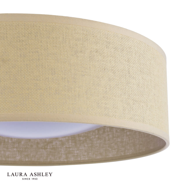 Laura Ashley Buckenham 2 Light Flush Purple and White Frosted Acrylic