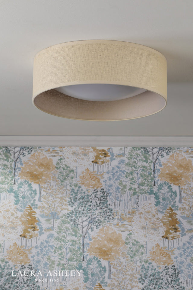 Laura Ashley Buckenham 2 Light Flush Purple and White Frosted Acrylic