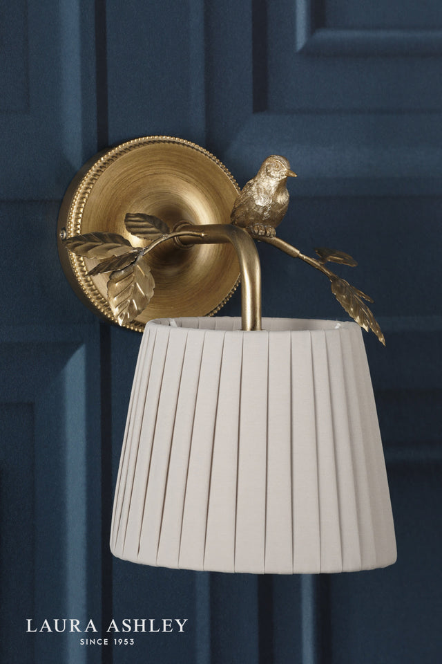Laura Ashley Egelton Wall Light Aged Brass With Shade