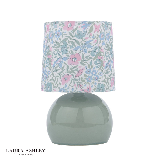 Laura Ashley Sherston Table Lamp Blue Crackle Glaze With Shade