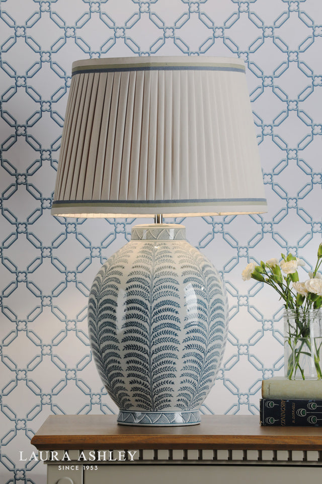 Laura Ashley Stannard Table Lamp Blue Ceramic With Shade