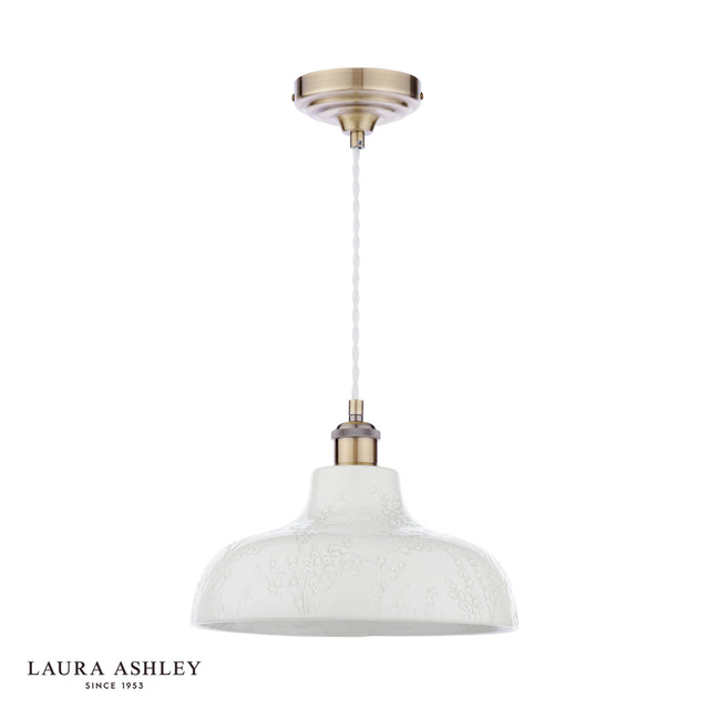 Laura Ashley Pussywillow Pendant White Ceramic