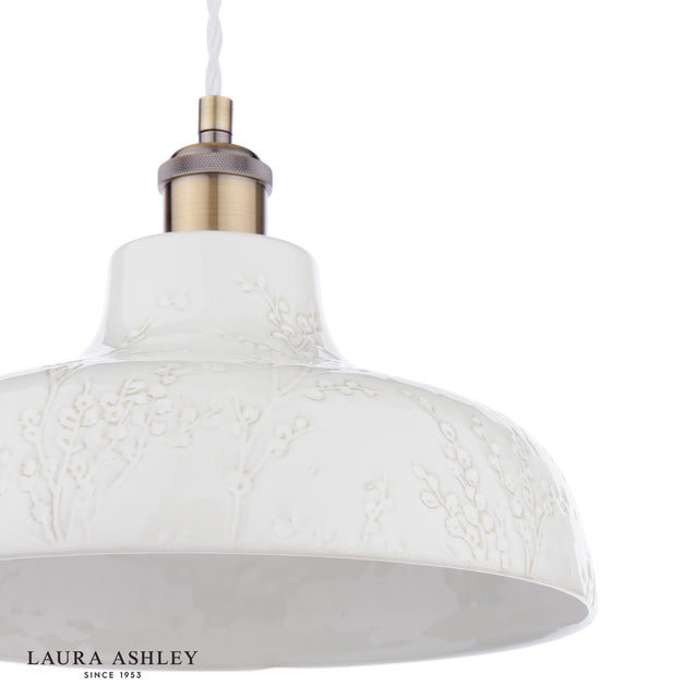 Laura Ashley Pussywillow Pendant White Ceramic