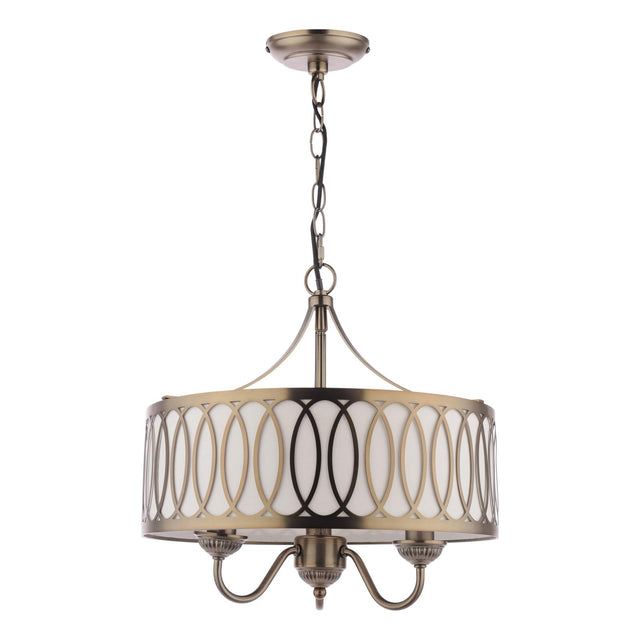 Laura Ashley Allerford 3 Light Pendant Satin Bronze and Taupe
