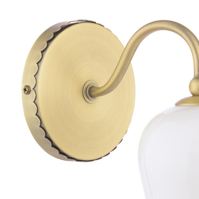 Laura Ashley Lidsell Wall Light Matt Antique Brass and Opal Glass