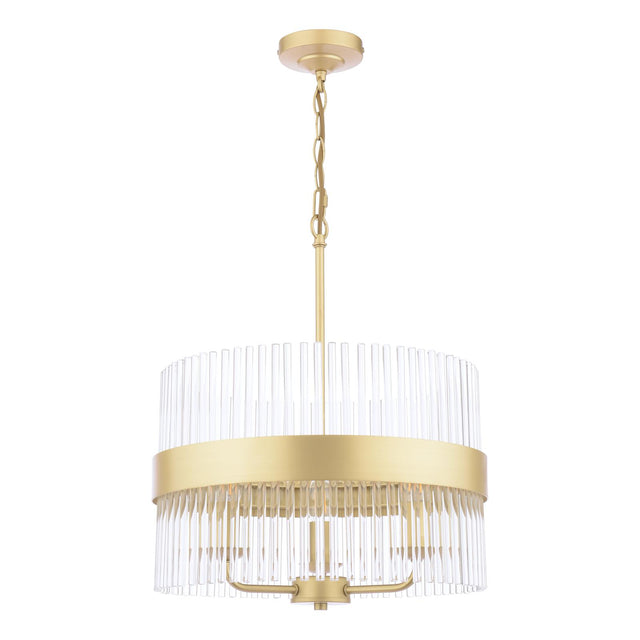 Laura Ashley Alexa 3 Light Pendant Glass and Matt Antique Brass