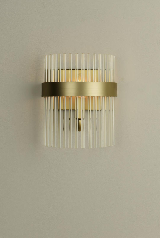Laura Ashley Alexa Wall Light Glass and Matt Antique Brass
