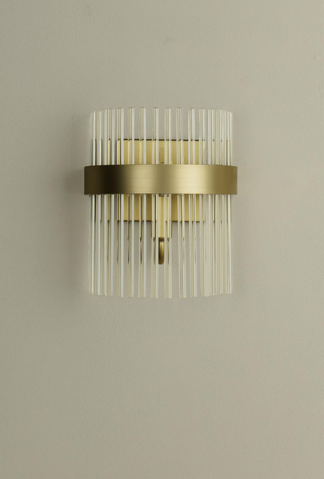Laura Ashley Alexa Wall Light Glass and Matt Antique Brass