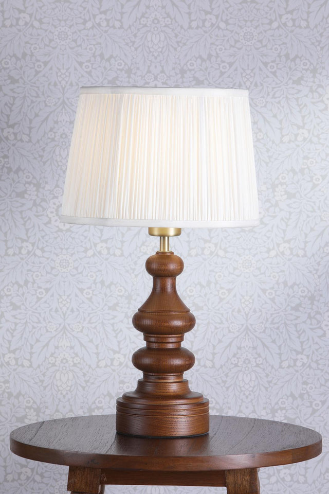 Laura Ashley Millbrook Table Lamp Dark Wood and Industrial Brass Base Only