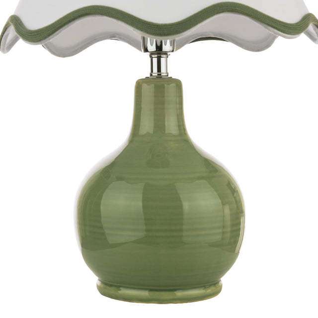 Laura Ashley Bramhope Table Lamp Green Ceramic With Shade