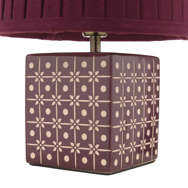Laura Ashley Claudina Table Lamp Purple Ceramic and Antique Brass With Shade