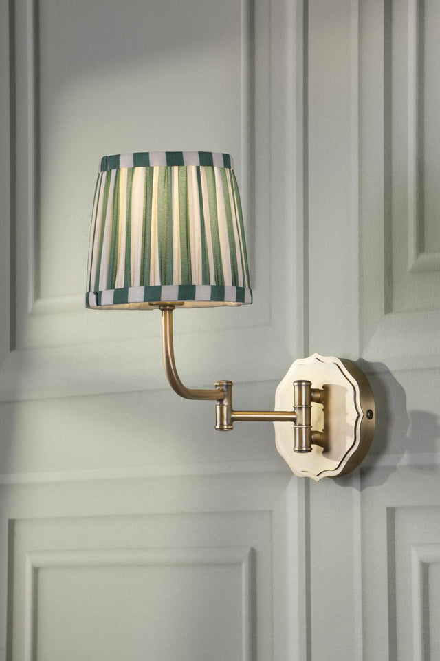 Laura Ashley Denwick Wall Light Matt Antique Brass With Shade