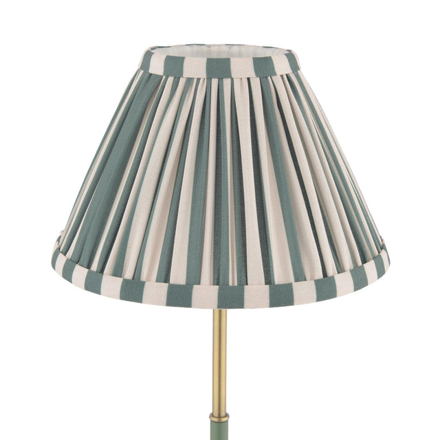 Laura Ashley Denwick Table Lamp Matt Antique Brass and Satin Green With Shade
