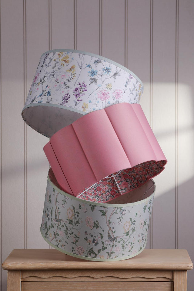 Laura Ashley Wild Meadow Multi Blue Cotton Drum Shade 38cm