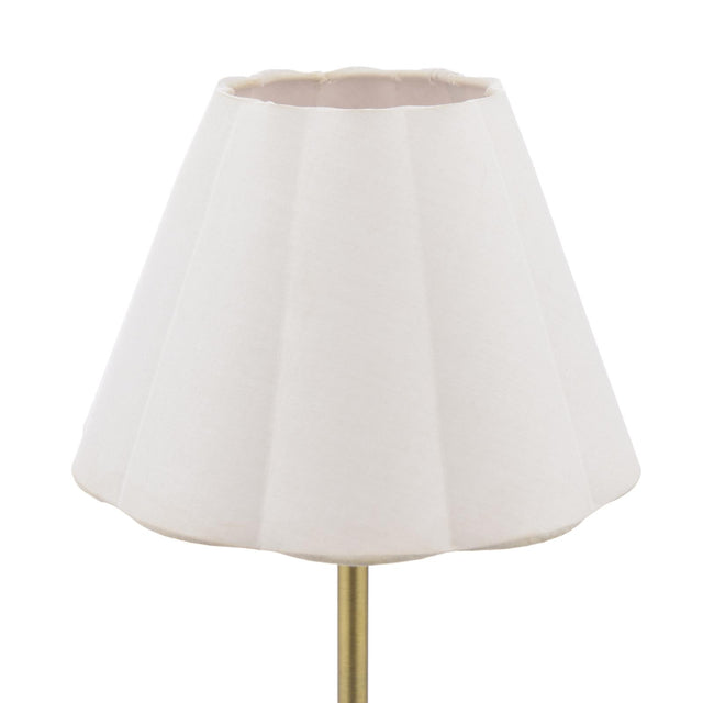 Laura Ashley Erin Rechargeable Table Lamp Matt Antique Brass With Shade LED