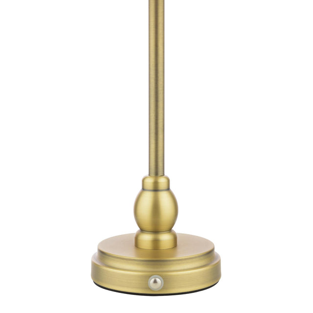 Laura Ashley Erin Rechargeable Table Lamp Matt Antique Brass With Shade LED