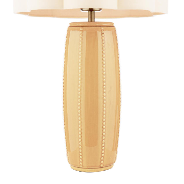 Laura Ashley Littleton Table Lamp Yellow Ceramic and Antique Brass With Shade