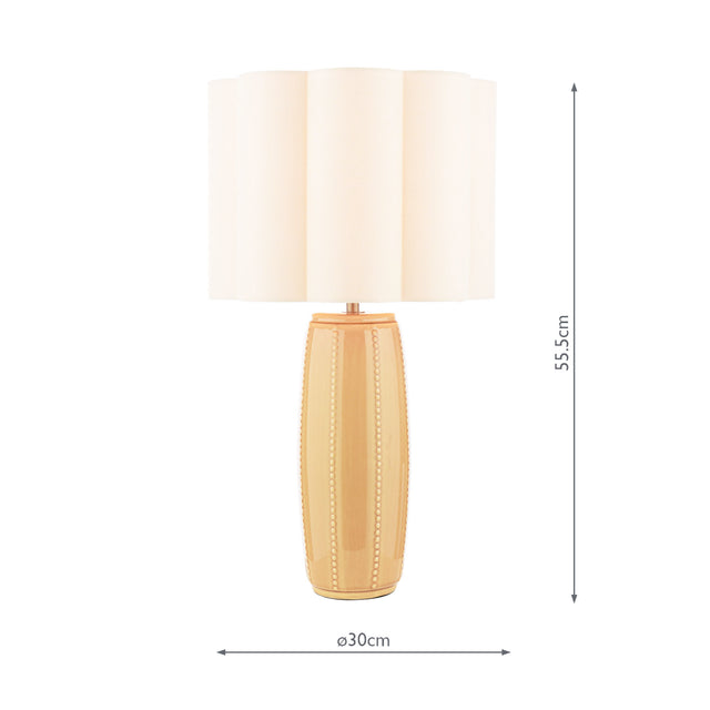 Laura Ashley Littleton Table Lamp Yellow Ceramic and Antique Brass With Shade