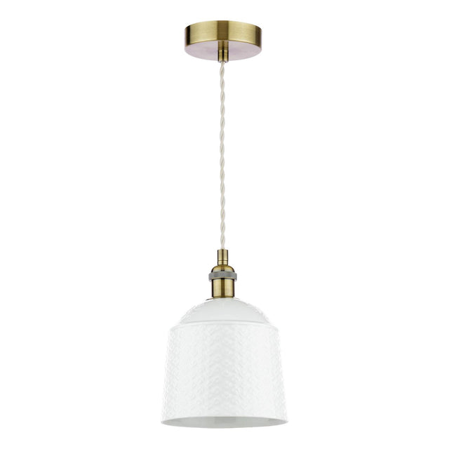 Laura Ashley Porcelain Pendant Cream and Antique Brass