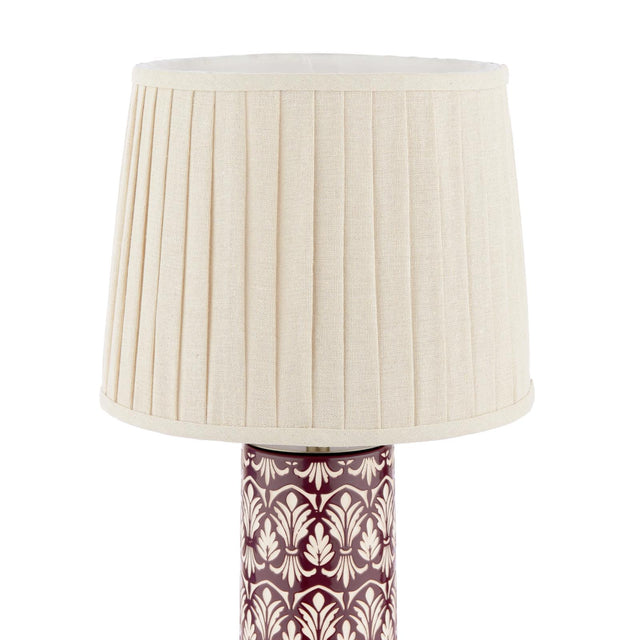 Laura Ashley Medlock Table Lamp Purple Ceramic and Antique Brass With Shade
