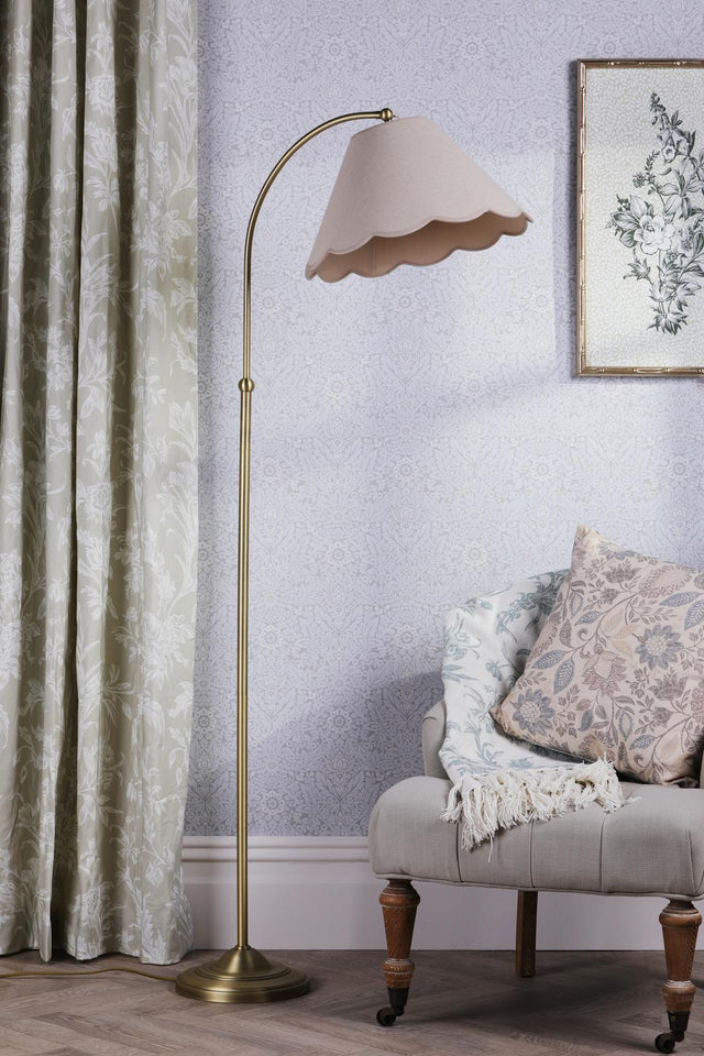 Laura Ashley Cordwell Floor Lamp Matt Antique Brass With Shade