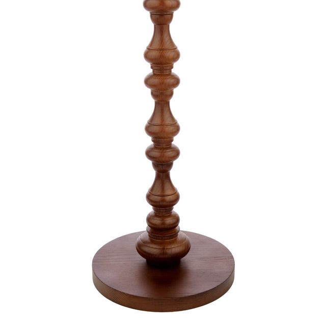 Laura Ashley Millbrook Floor Lamp Dark Wood and Industrial Brass Base Only