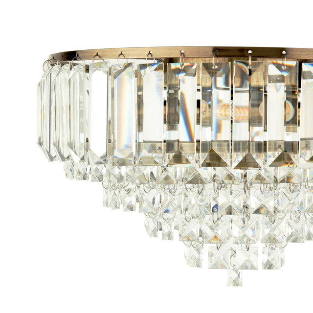 Laura Ashley Vienna 3 Light Flush Crystal and Antique Brass