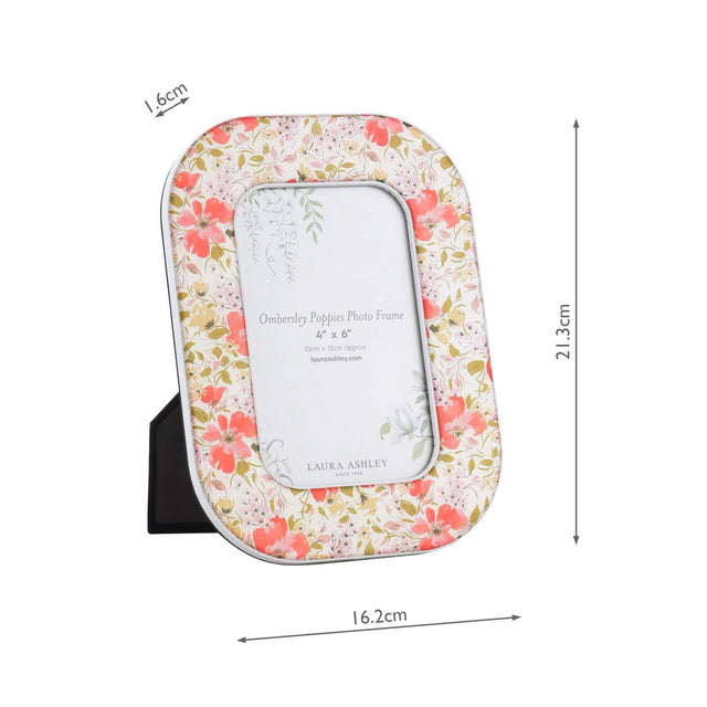 Laura Ashley Ombersley Poppies Photo Frame Matt Red 4" x 6"