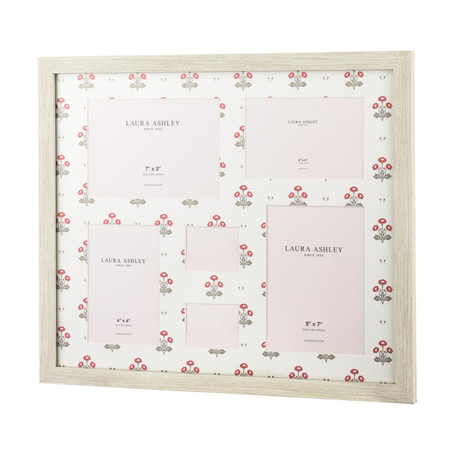 Laura Ashley Harthill Daisies Photo Frame Matt White and Multi Coloured