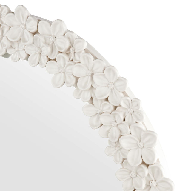 Laura Ashley Romsey Mirror Matt White 65cm