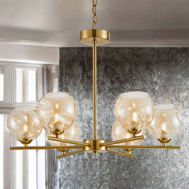 Noida 6L Matt Brass C/W Dimpled Amber Glass