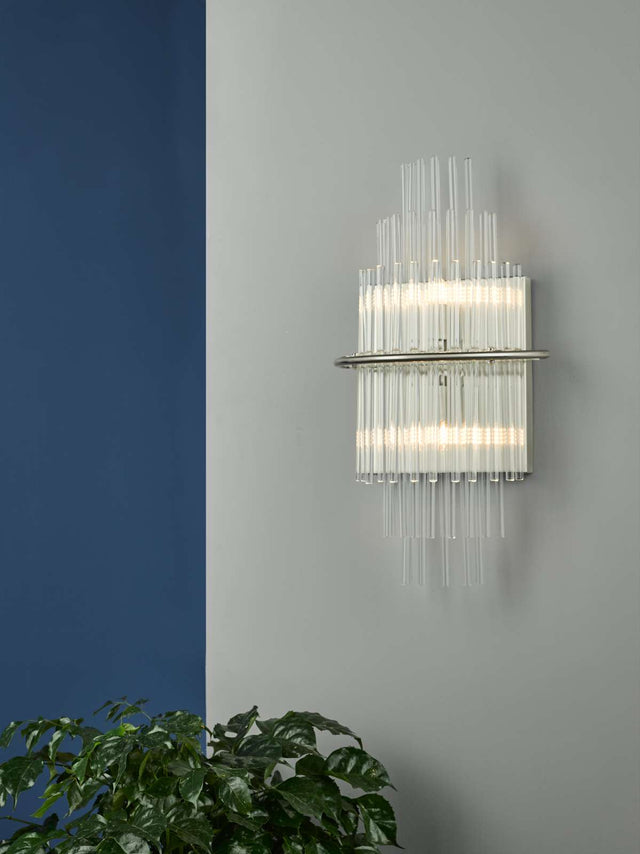 Lukas 2 Light Wall Light Polished Chrome Glass