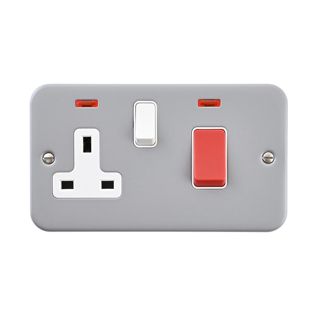 45A DP Cooker Switch with 13A Socket with Neon