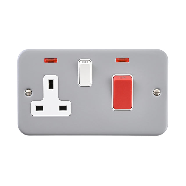 45A DP Cooker Switch with 13A Socket with Neon