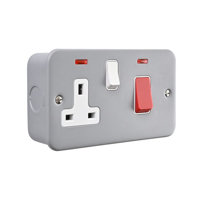 45A DP Cooker Switch with 13A Socket with Neon